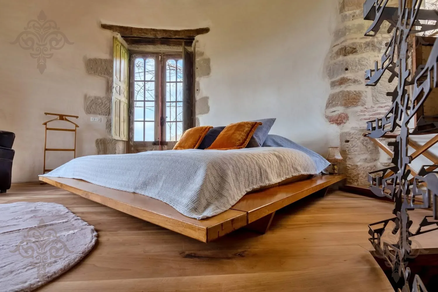 Chambre de château restaurée